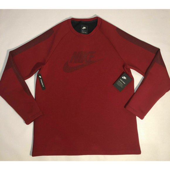 Nike Tech Pack Fleece Crew Sweatshirt Red Sz 2XL